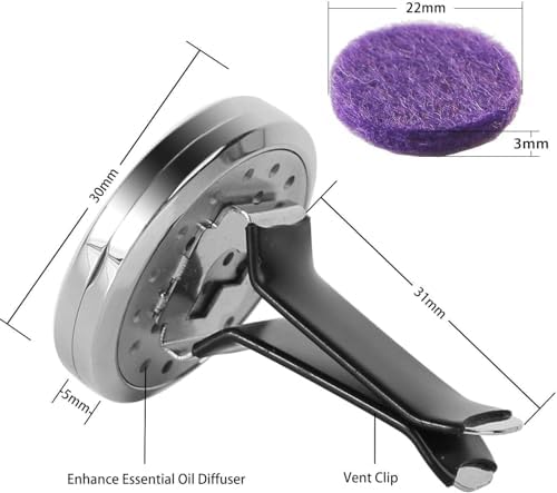 GERRIT 6 Piece Aromatherapy Diffuser Set with 72 Replacement Felt Pads and Gift Bag