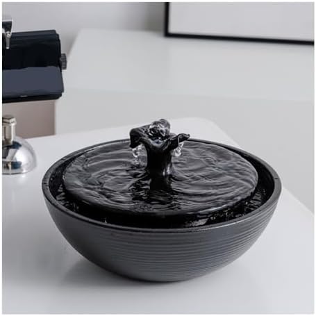 Modern Ceramic Desktop Fountain - Minimalist Zen Waterfall Decor