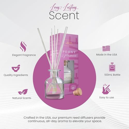 Brooklyn Fragrance Co Peony Prosecco Reed Diffuser