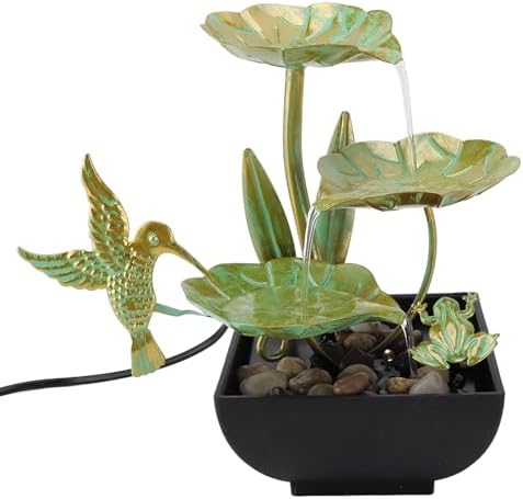 TOPINCN Tabletop Fountain with LED Lights USB Charging 3 Tier