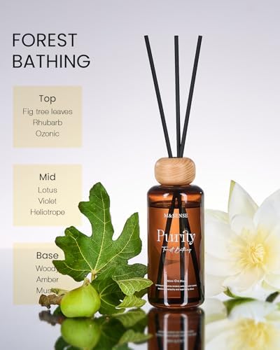 MSENSE Summer Bathing Reed Diffuser Fig Lotus Scented 63 Fl Oz Aroma Set for Home and Office
