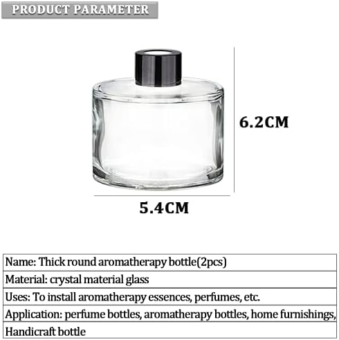 Set of 2 Glass Diffuser Bottles with 50ML Capacity