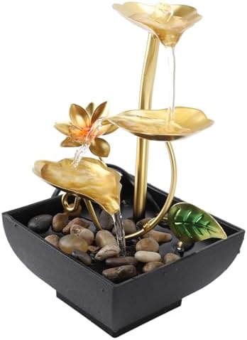 Leaf Tabletop Waterfall Fountain with LED 3 Tier