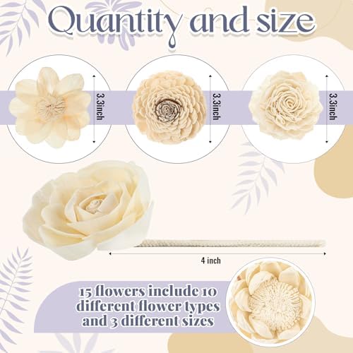 Waydress 15 Piece Sola Flower Diffuser Set
