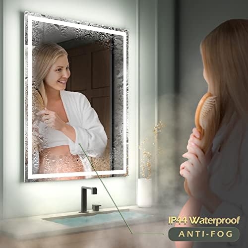 GP GANPE 32x40 Inch LED Bathroom Mirror with Bluetooth