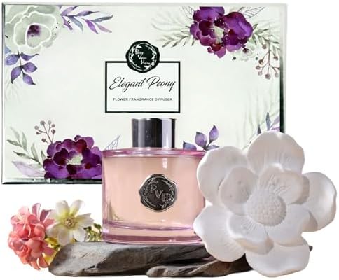 Ceramic Flower Fragrance Diffuser 100ml Peony