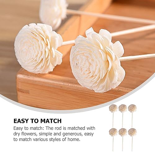 HOMSFOU Reed Diffuser Sticks 6pcs Rose Rattan Aroma Volatile Refill Sticks for Home Office Car