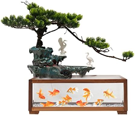 Tabletop Fountain with LED Light and Water Wheel