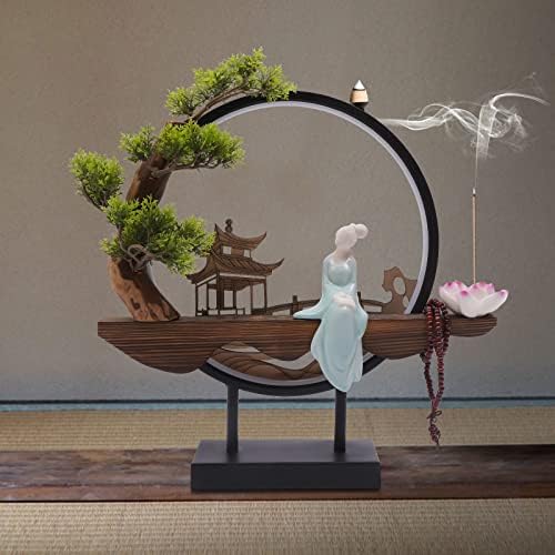 Netcoin Tabletop Water Fountain with Incense Burner and LED Lights