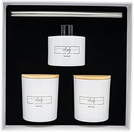 ASALY Luxury Candle Gift Set with 2 Candles and 1 Diffuser