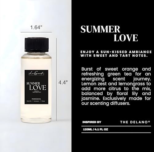 LUXSCENT COLLECTION Aroma Diffuser Starter Kit for 1000SQ FT Coverage - 120ML Waterless Essential Oil Included