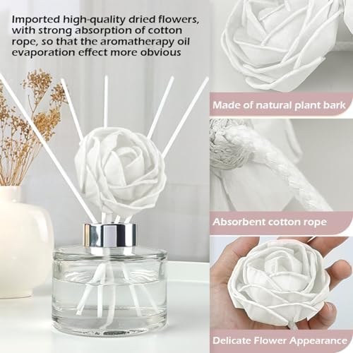 DOERDO 4Pcs Flower Aroma Diffuser Set with Rope