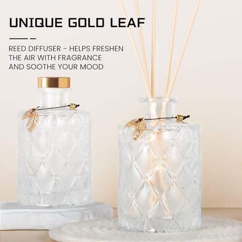 Glass Reed Diffusers Set of 6 with 40 Sticks