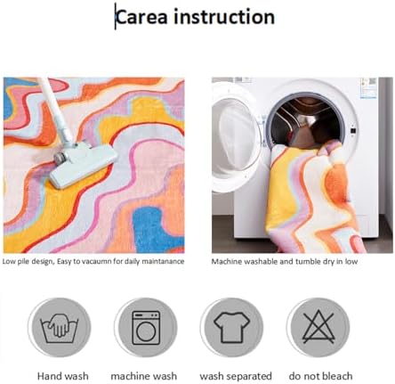 Vintage Abstract 2x3 Area Rug Hippie Style Non-Slip