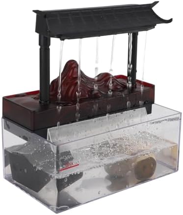 Tabletop Water Fountain with LED Light USB Powered Compact Design