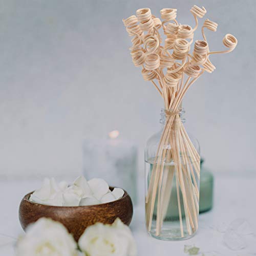 20Pcs Wavy Reed Diffuser Sticks Natural Rattan Khaki