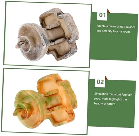 3Pcs Miniature Resin Fountain Decor for Tabletop and Fairy Garden