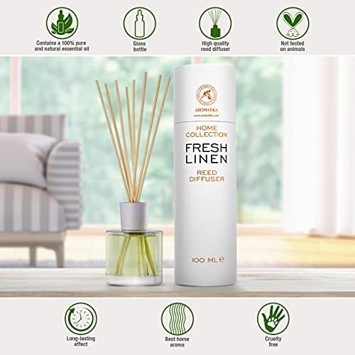 AROMATIKA Fresh Linen Reed Diffuser 34 Fl Oz