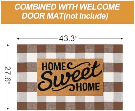 Collive Buffalo Plaid Checkered Outdoor Rug 275x43 Inches