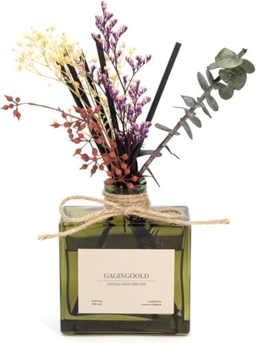Dried Flowers Reed Diffuser Set with Sandalwood Rose Jasmine Scent