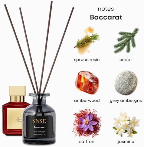 SNSE Baccarat Rouge Reed Diffuser Luxury Aroma Set