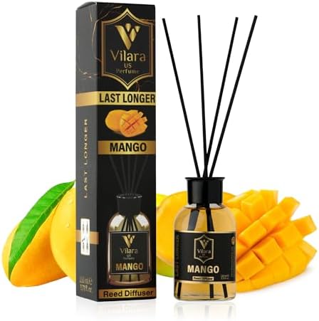 Mango Reed Diffuser Set - Tropical Scent for Home and Office