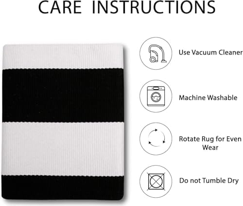Black and White Striped Rug 236x512 Door Mat