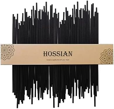 HOSSIAN 50PCS Black Fiber Reed Diffuser Sticks