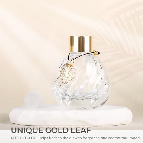 TRIFOLIC 8Pcs Reed Diffuser Set with Golden Decor