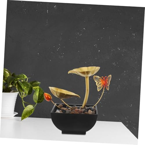 LIFKICH Indoor Waterfall Tabletop Fountain with Leaf Design