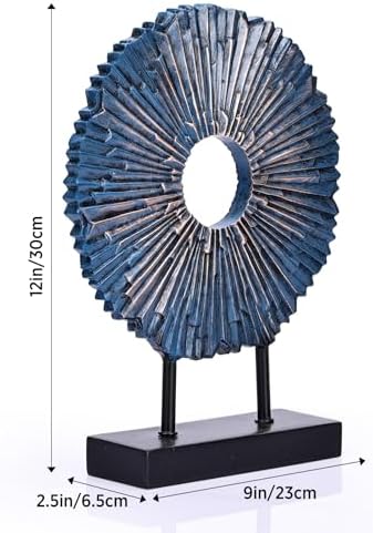 Modern Round Sculpture 12 Inch Abstract Decor