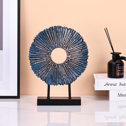 Modern Round Sculpture 12 Inch Abstract Decor