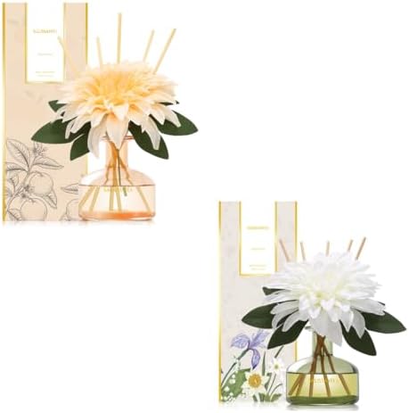 Saussavita Reed Diffuser Set 710 Oz 7 Sticks Tangerine and Unfettered Dew Scent