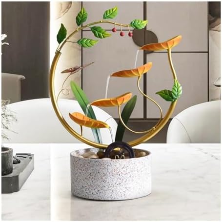 Gorttyeo Tabletop Fountain with Feng Shui Wheel Red