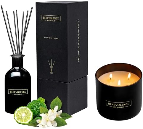 Benevolence LA Bergamot Jasmine Reed Diffuser Set