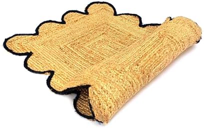 WOODLERY Farmhouse Jute Area Rug Doormat