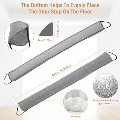 Under Door Draft Stopper Heavy Duty 36 Inches Grey