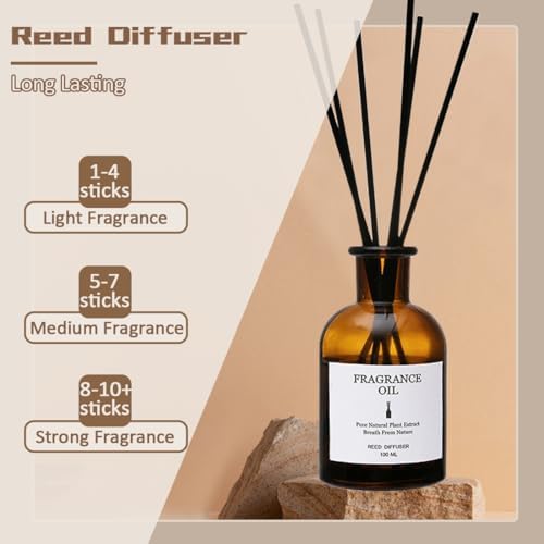 Muufuser Premium Reed Diffuser 100ml Natural Essential Oil Fragrance