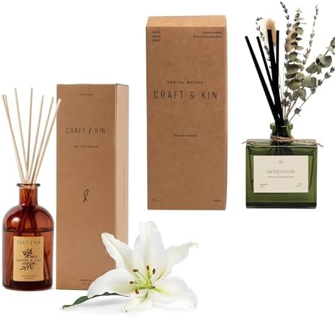 Craft Kin Scented Reed Diffuser Set with Flowers