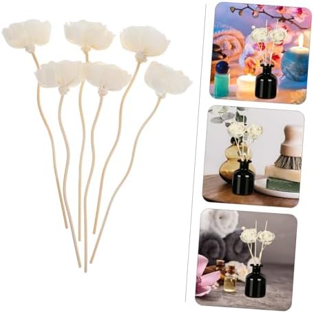 FRCOLOR 6pcs Reed Diffuser Sticks with Flower Refills