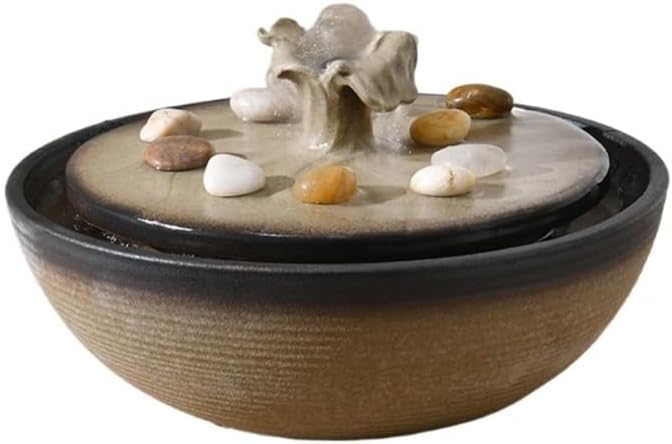 Modern Ceramic Desktop Fountain - Minimalist Zen Waterfall Decor