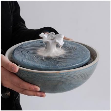 Modern Ceramic Desktop Fountain - Minimalist Zen Waterfall Decor
