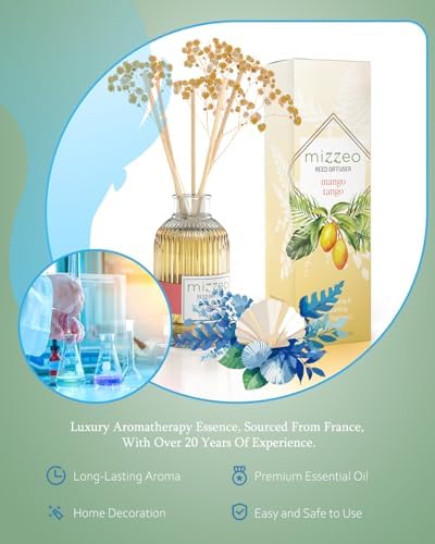MIZZEO Reed Diffuser Set Mango Tango 676 Fl Oz