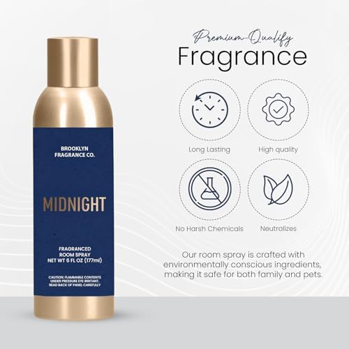 Brooklyn Fragrance Co Midnight Room Spray - 6 Fl Oz Premium Home Air Freshener