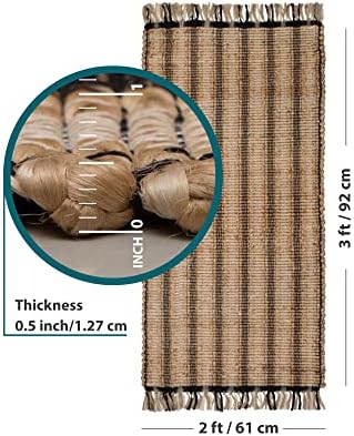 Eco Crave Natural Jute Braided 2x3 ft Entryway Rug