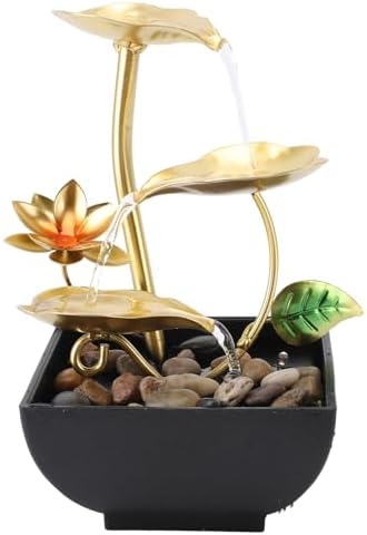 Leaf Tabletop Waterfall Fountain with LED 3 Tier