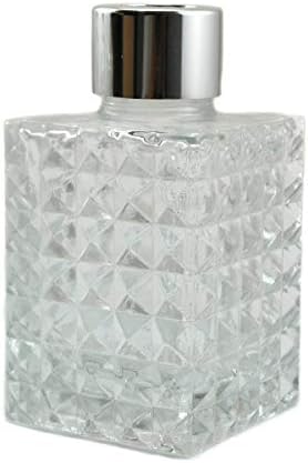 Set of 4 Diamond Embossed Glass Diffuser Bottles 100ml