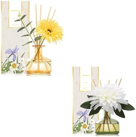 Saussavita Reed Diffusers Set 710 Oz with 7 Sticks Apple Blossom and Unfettered Dew Scent