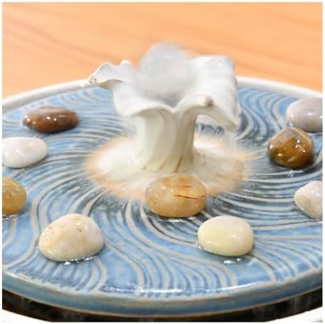 Modern Ceramic Desktop Fountain - Minimalist Zen Waterfall Decor