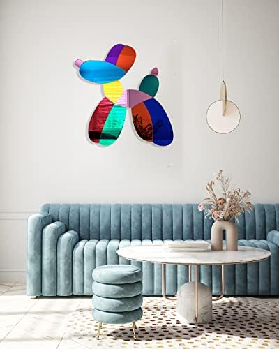 uniqstiq Balloon Dog Mirrored Acrylic Wall Art Multicolor